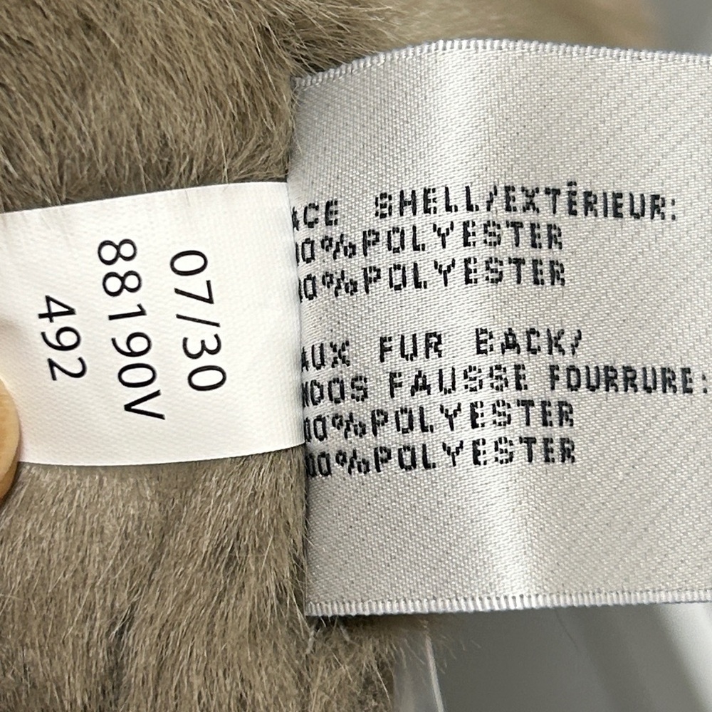 VIA SPIGA DARK TAUPE WOMEN NORTCH COLLAR COAT WITH FAUX FUR TRIM SIZE LARGE NWT - Picture 10 of 16